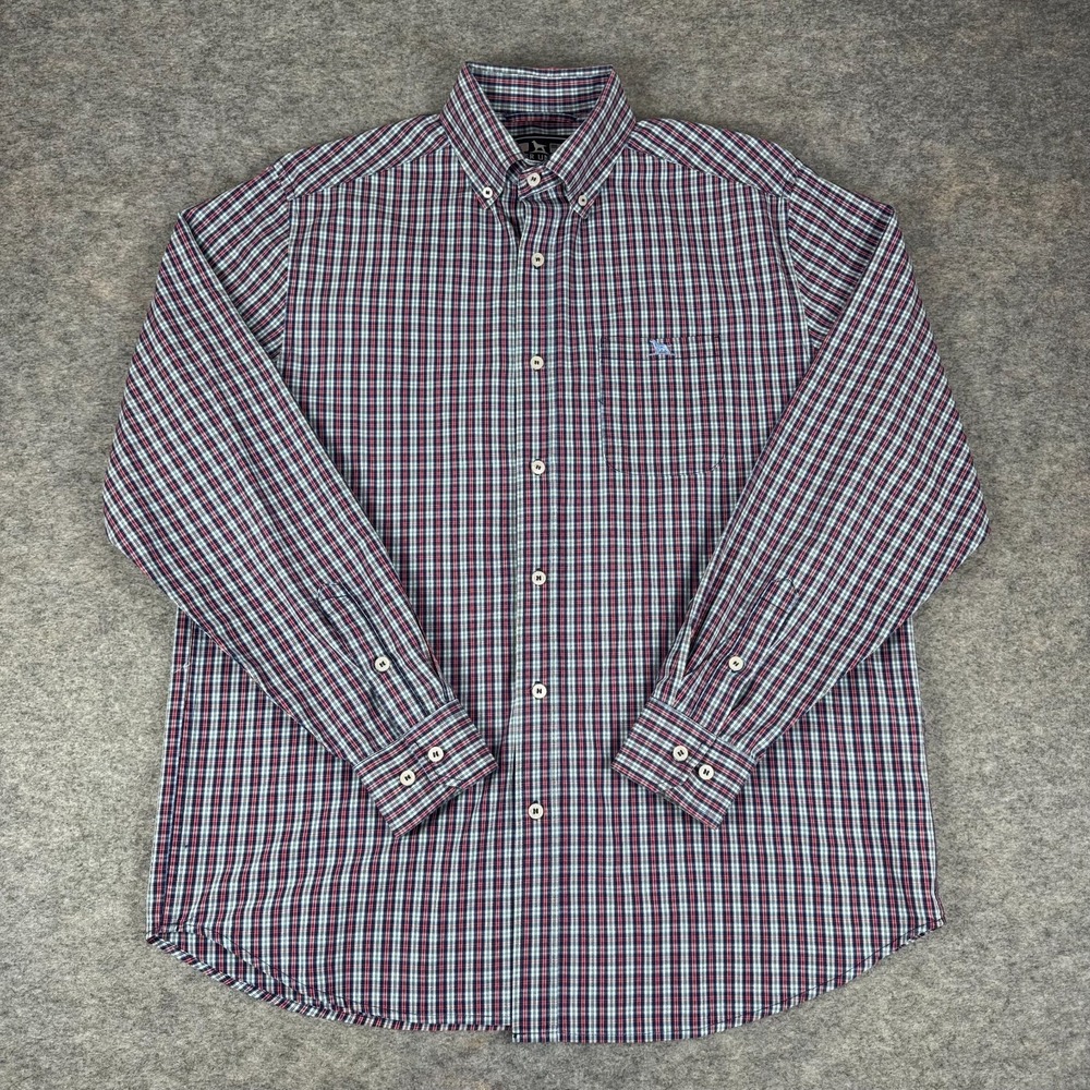 Over Under Stratford Button Down Shirt Long Sleeve Plaid Cotton Mens Medium M